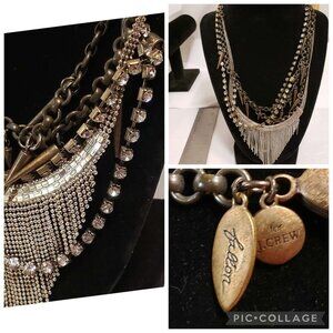J.Crew Fenton and Fallon Collaboration Necklace Spikes Rhinestones